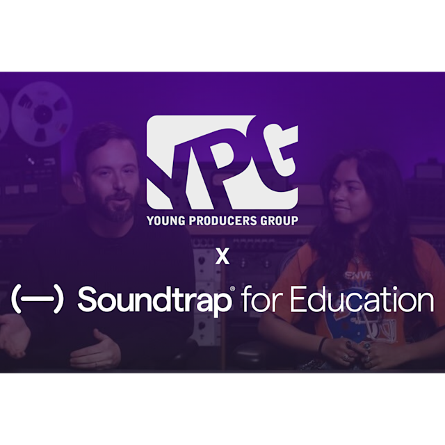 Two people discussing Soundtrap & YPG partnership