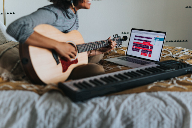 Girl playing guitar