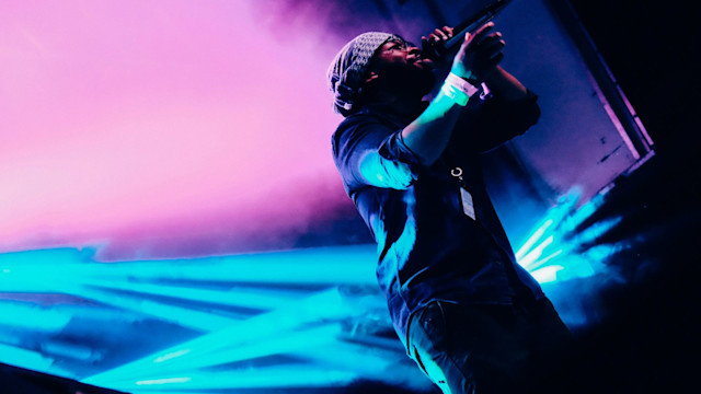 Singer performing on an event