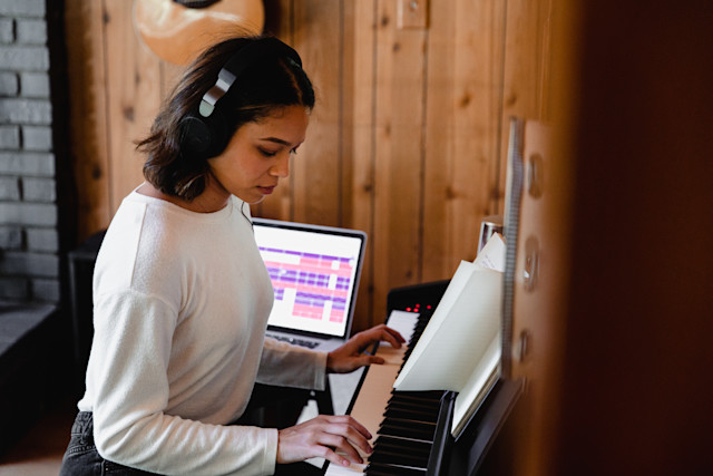 Girl playing piano