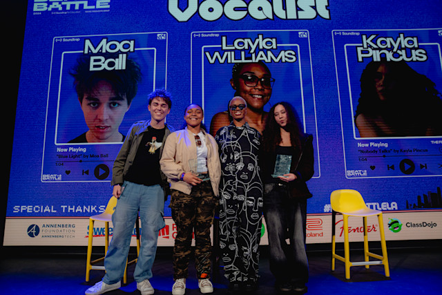 Students on stage at the 2025 Beat Battle