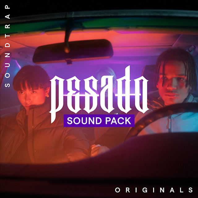 Cover image of the Pesado Sound Pack in Soundtrap. Two people behind the wheel of a car.