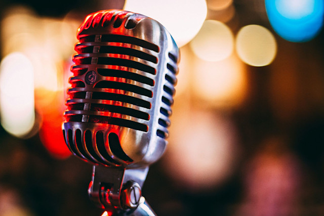 Mic with bokeh background