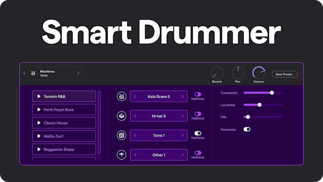 Smart Drummer UI in Soundtrap