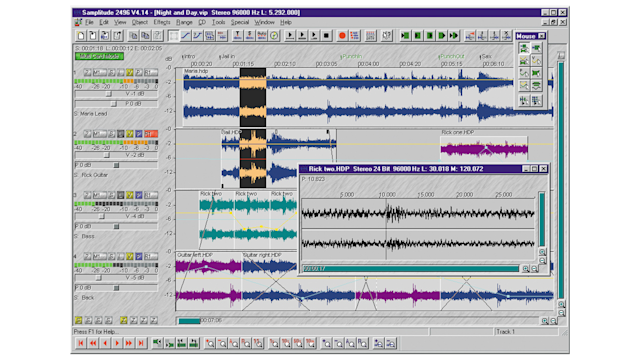 The Samplitude Studio DAW around 1996