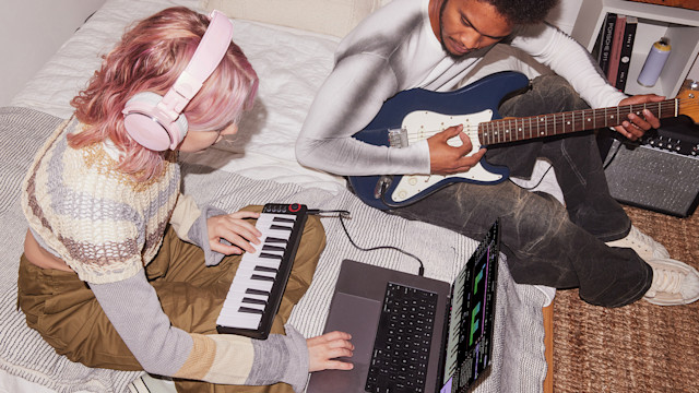 Friends making music online