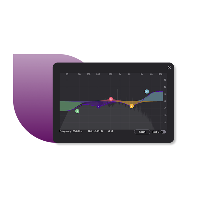Image of Soundtrap's Visual EQ interface
