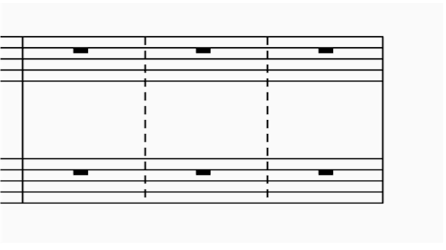 Measure in music dashed lines
