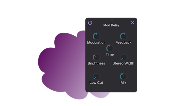 UI Image of the Mod Delay plugin in Soundtrap