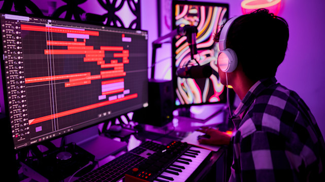 An image of a music producer making a remix of a song