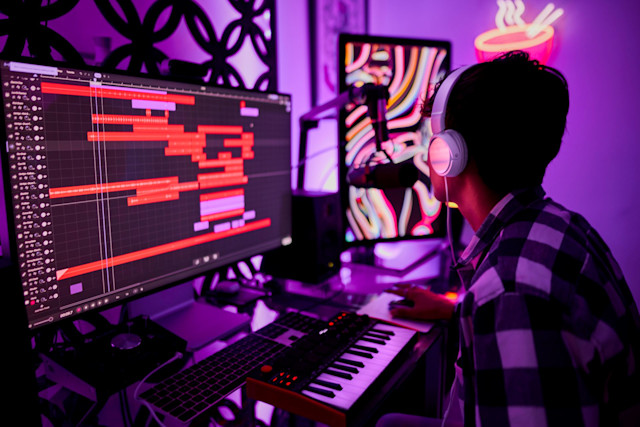 Artist making music through Soundtrap