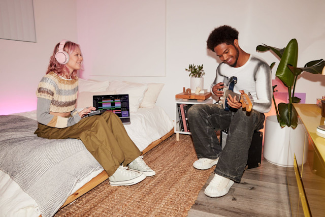 Musicians collaborating to make music