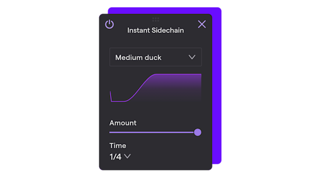 UI screenshot of Soundtrap's Instant Sidechain