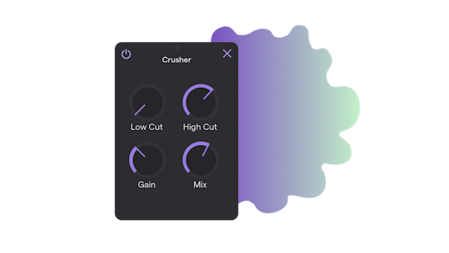 Image of the new crusher distortion mixing effects in Soundtrap