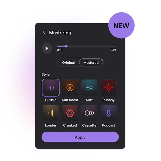 Mastering presets in Soundtrap