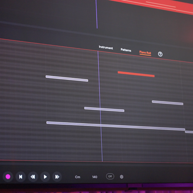 Widok siatki basu 808 w Soundtrap Studio