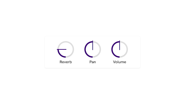The panning feature in Soundtrap's studio