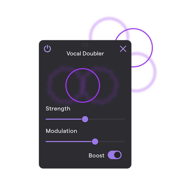 Vocal doubler interface in Soundtrap